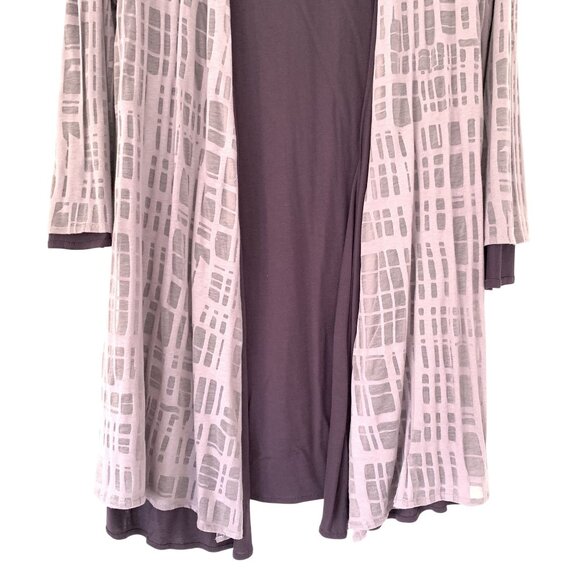MarlaWynne Reversible Long Cardigan Abstract Pattern Open Front Lagenlook Size M - Picture 7 of 9